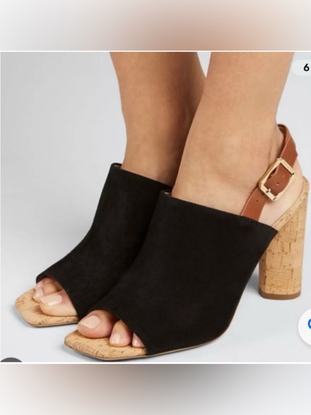 VERONICA BEARD ‘Bodhi’ Suede Cork-Heel Sandals Black Size 7:5